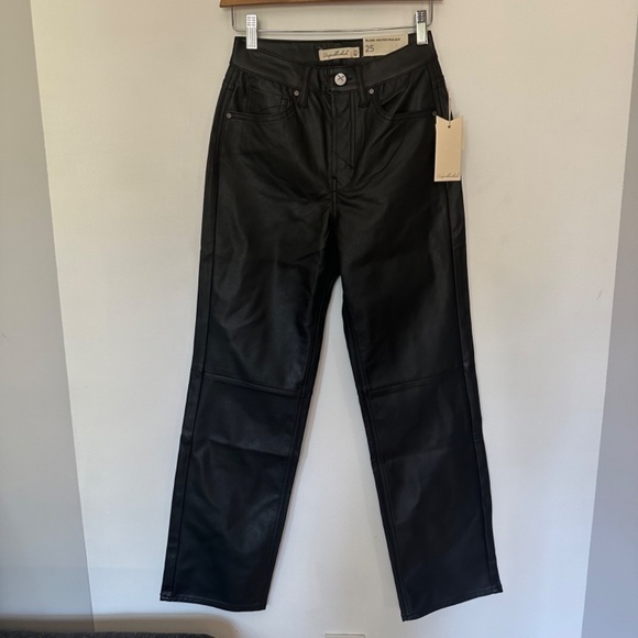 Unpublished Paloma High Rise Mom Jean Vegan Black Leather size 25 NWT‎ - Picture 3 of 9